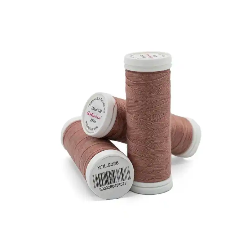 Handgefertigt Faden Ariadna TALIA 120 Farbe 9028 altrosa 200m