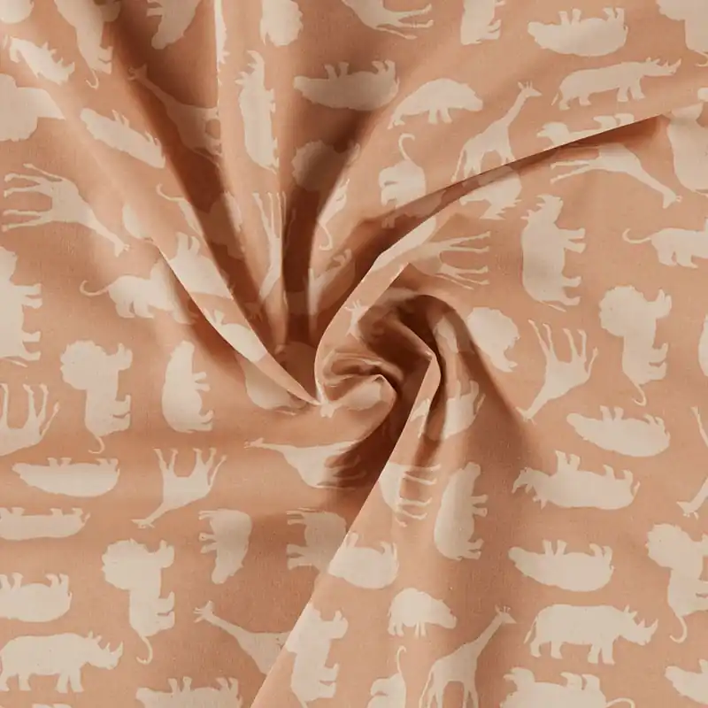100 % gewebte Bio-Baumwolle, hell Terrakotta mit Safaritieren Direkt Vom Hersteller