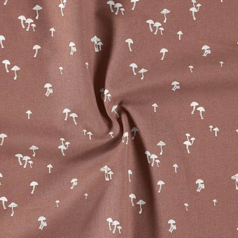 100 % gewebte Bio-Baumwolle, staubige Kastanie mit Pilzen Limited Edition