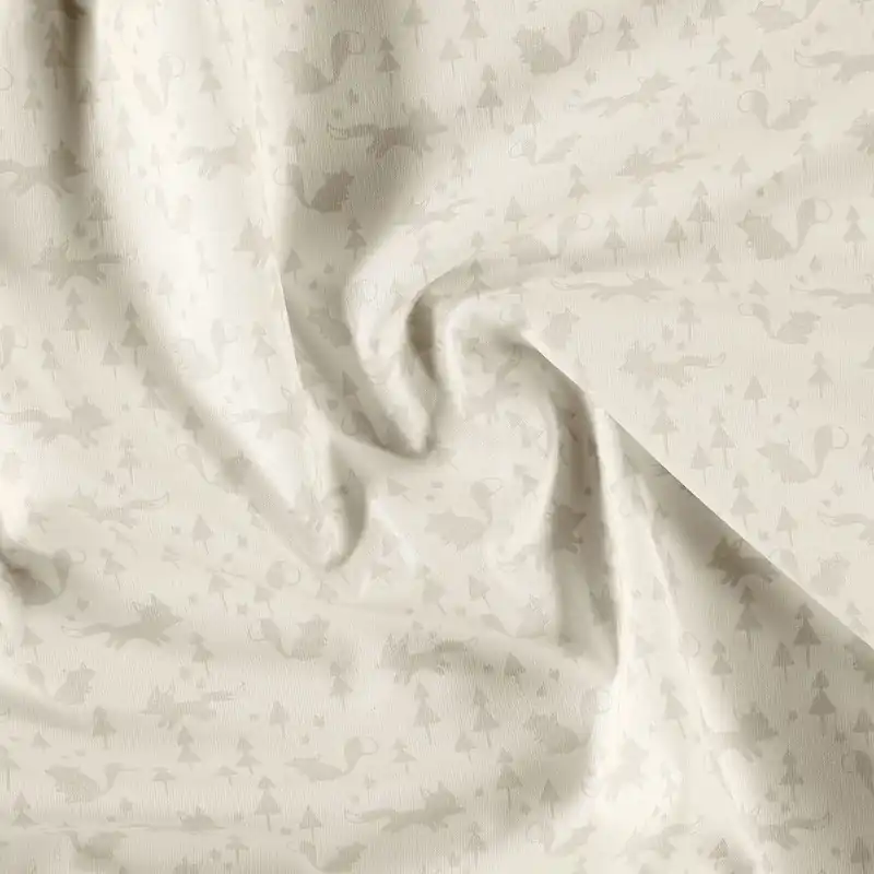 100 % gewebte Bio-Baumwolle, Offwhite med Tieren Aktuell