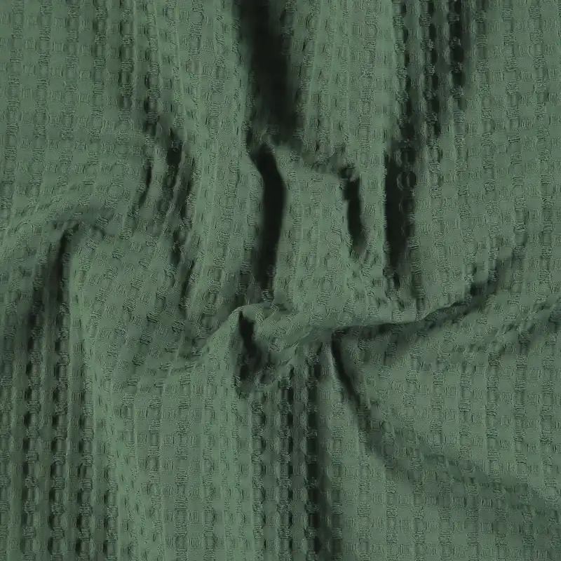 100% Baumwolljacquard mit Struktur (Waffelpique), flaschengrün Highlight