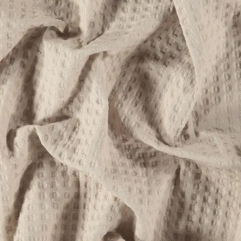 100% Baumwolljacquard mit Struktur (Waffelpique), warm kitt Hochwertig