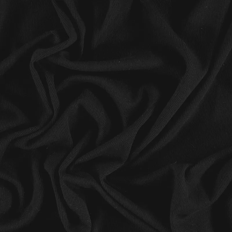 2x2 Rippstoff mit Baumwolle, schwarz Letzte Chance