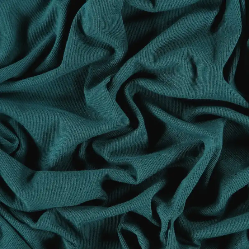 2x2 Rippstoff mit Baumwolle, petrolblau Günstig