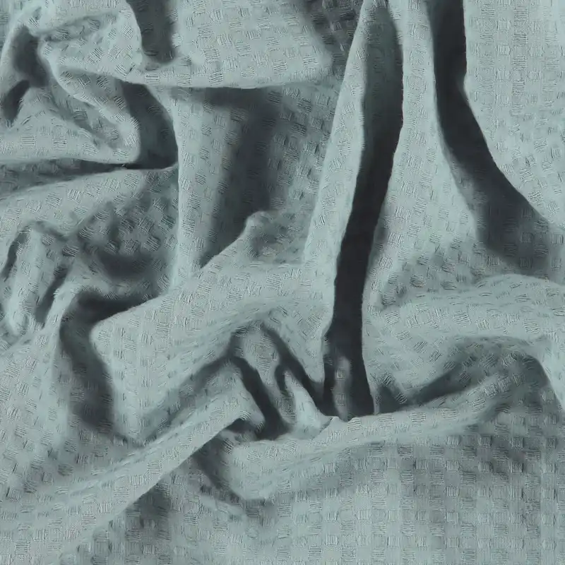 100% Baumwolljacquard mit Struktur (Waffelpique), staubaqua Neu