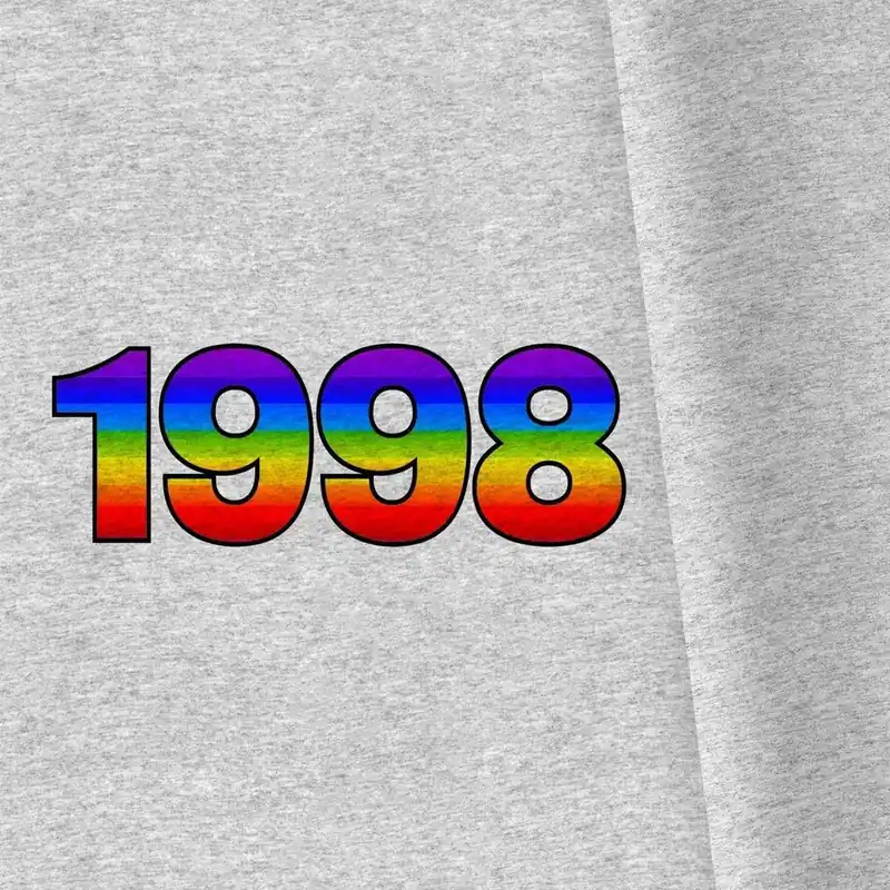 (XL) PANEL + Kombistoff Jahreszahl "Regenbogen", Sweat grau meliert Mega-Angebot