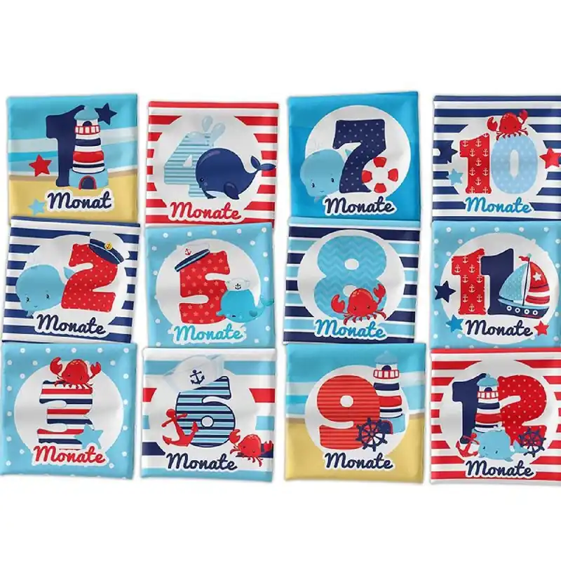 *SET* Bio-Jersey MONATS- Panel 1-12 Monate, Wal junge Sichere Zahlung