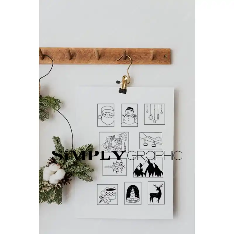 Preisreduziert Clear Stamp Vignettes de Noël
